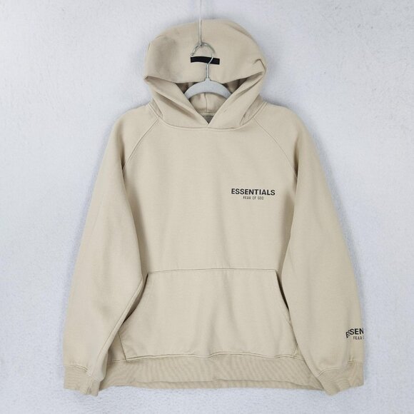 Fear of God Other - Fear Of God Essentials Hoodie Men Medium Desert Cream Cotton Pullover Sweatshirt